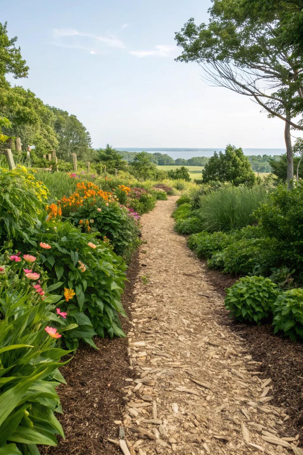 Construct inviting paths utilizing natural surface cover.
