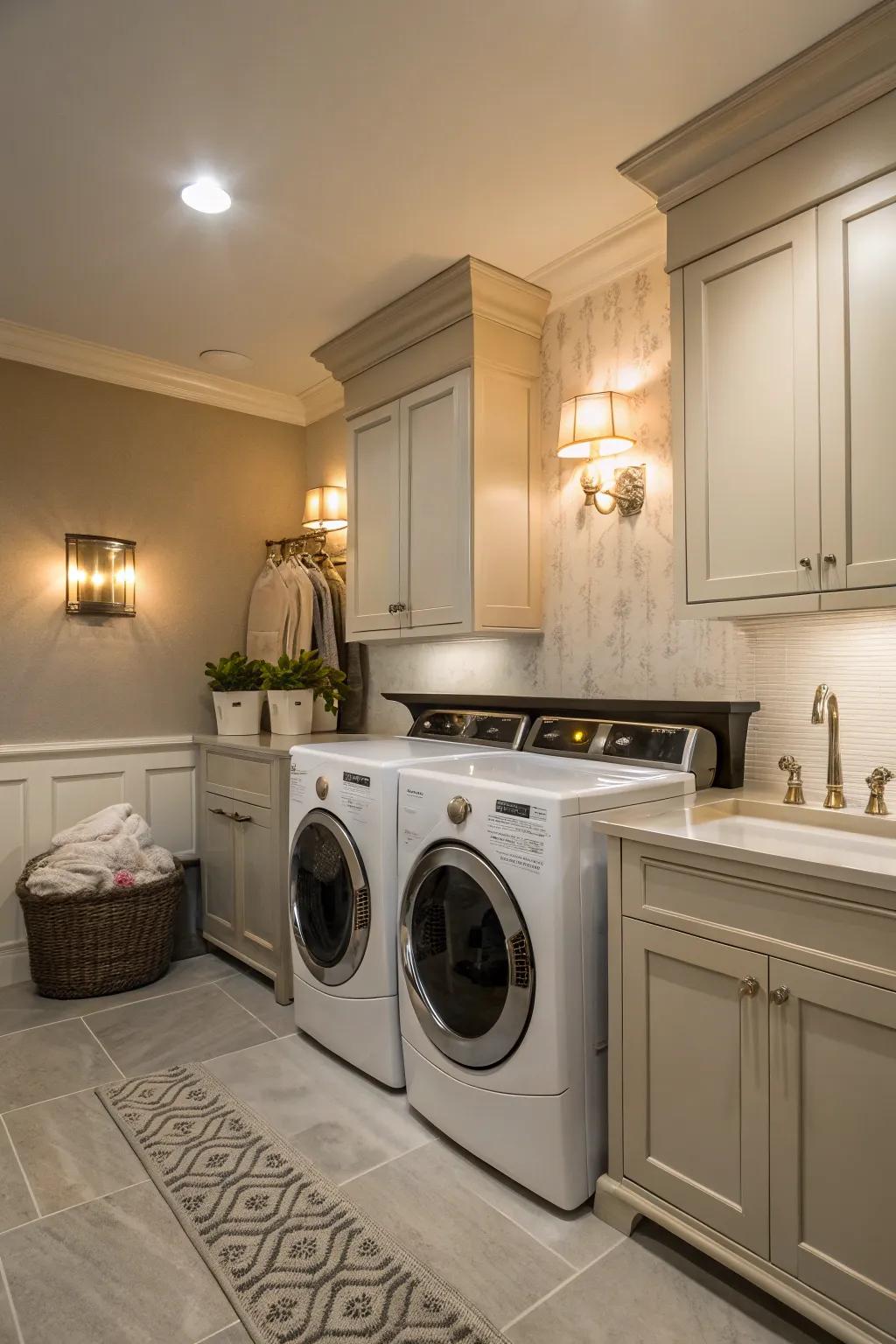 Enhance your laundry room with fashionable lighting upgrades.