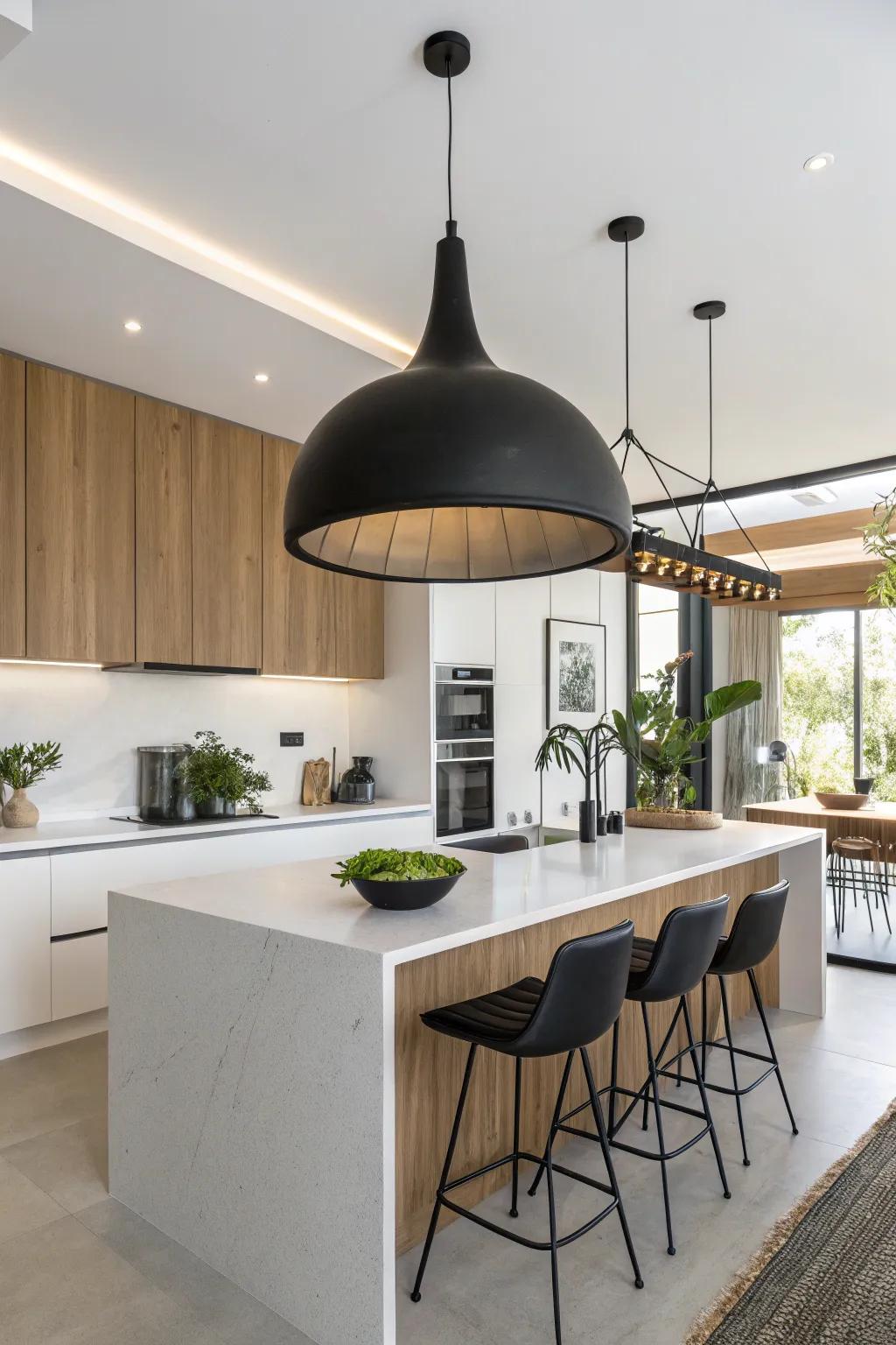 Give your kitchen an up-to-date appearance with up-to-date drop lights.