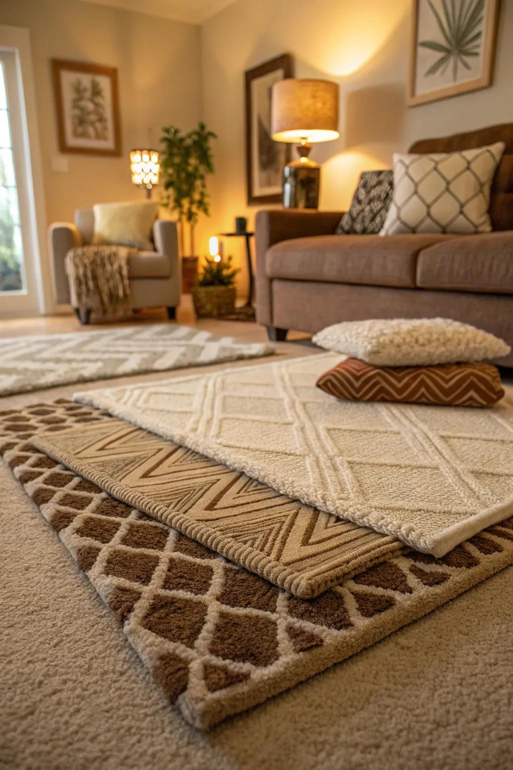 Surface texture adds depth and fascination to your living area.