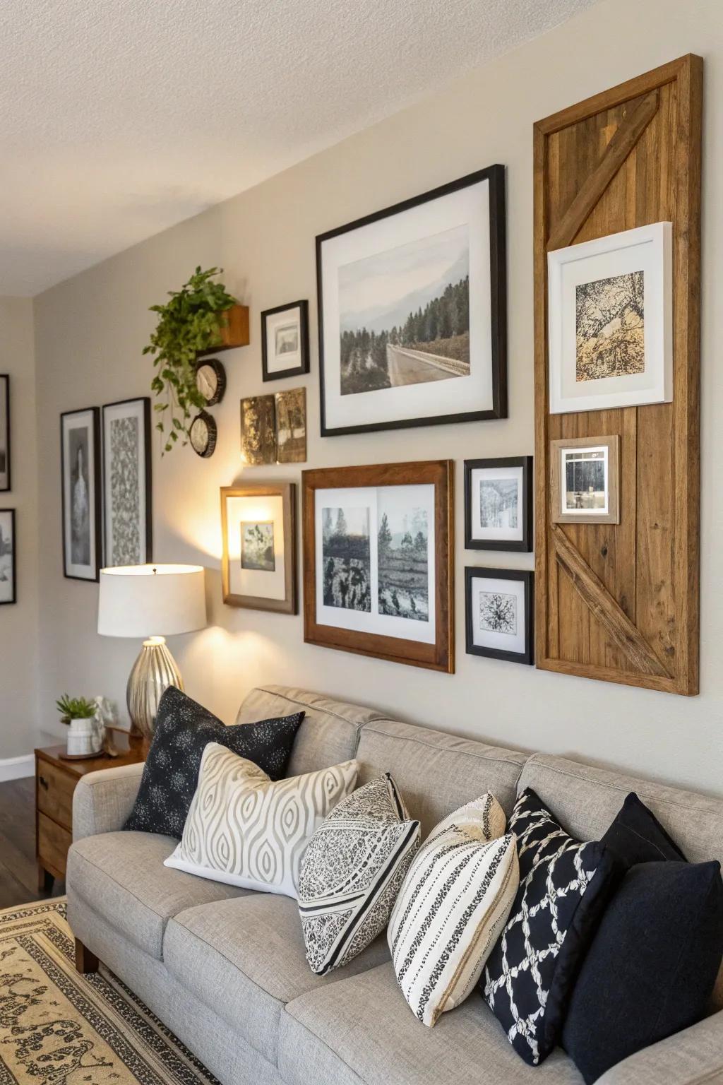 Integrate diverse holder designs to impart depth and personality to your photo display.