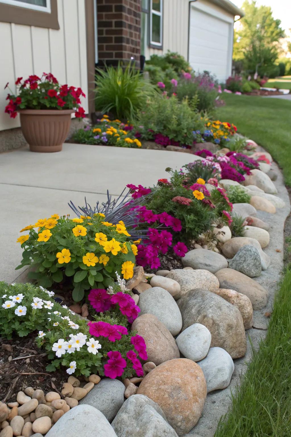 Rock gardens are both visually appealing and practical.