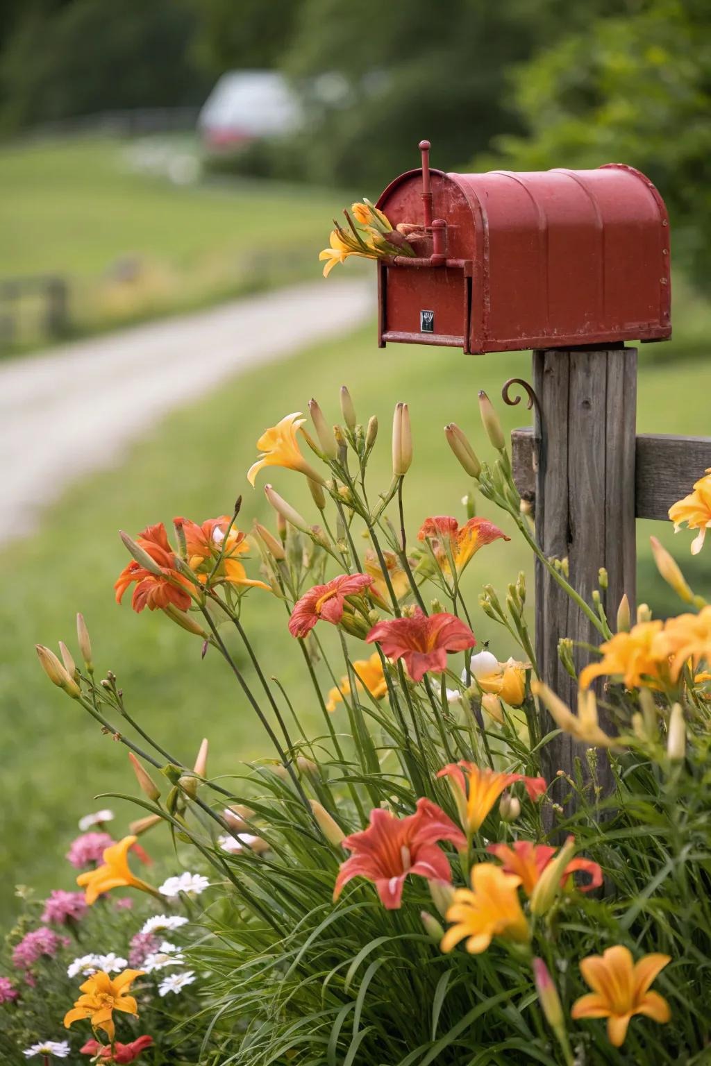 Perennial plants provide lasting charm with minimal upkeep around your mailbox.