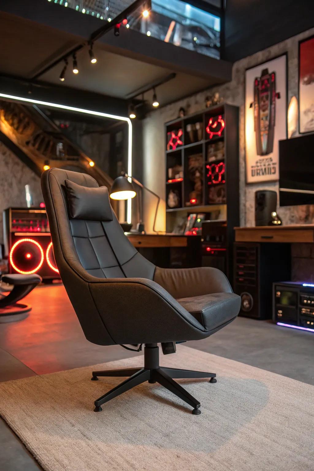 Embrace contemporary style through a contemporary swivel chair.