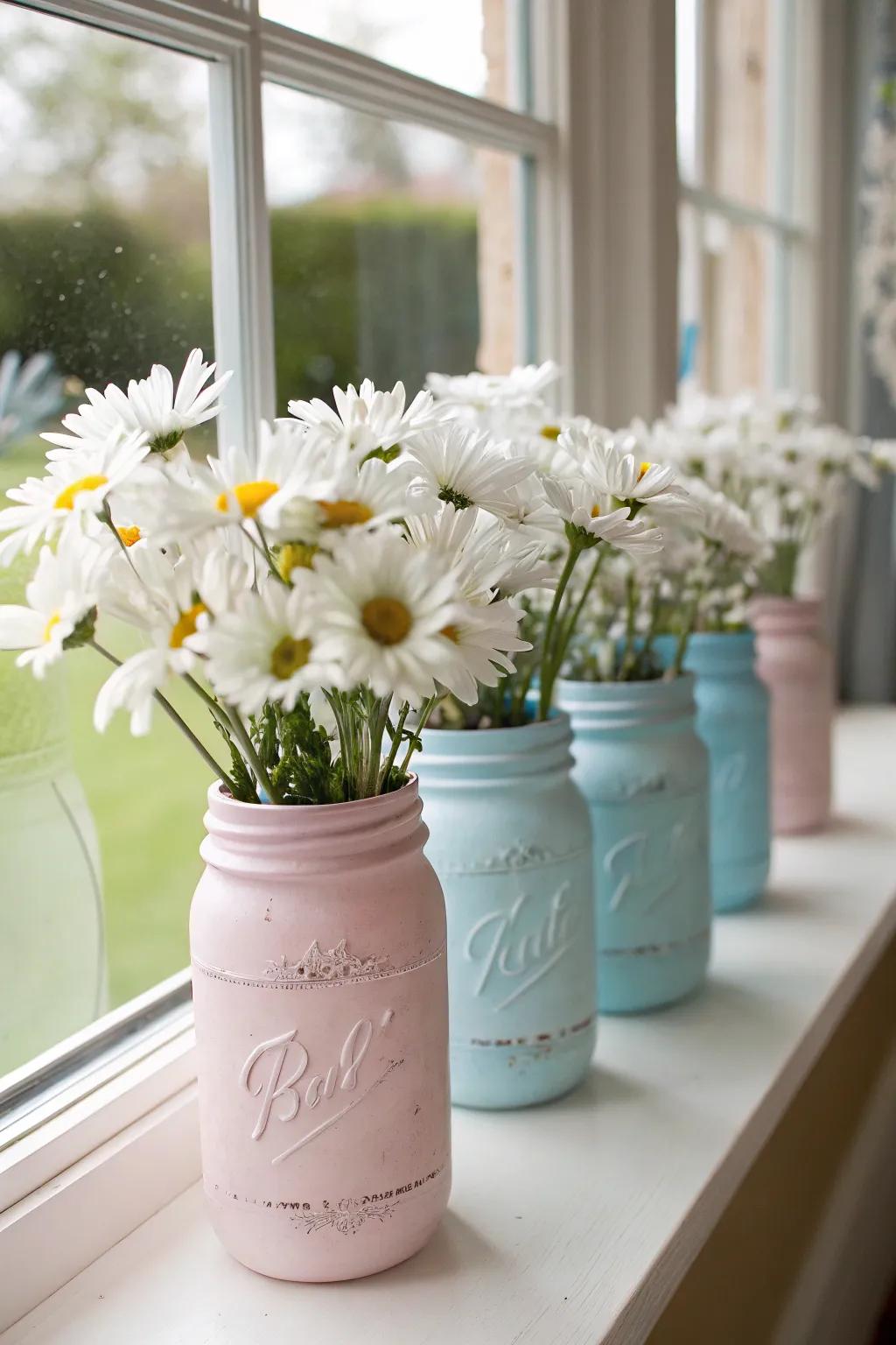 Soft-hued repurposed jars exude vibrancy and delight.