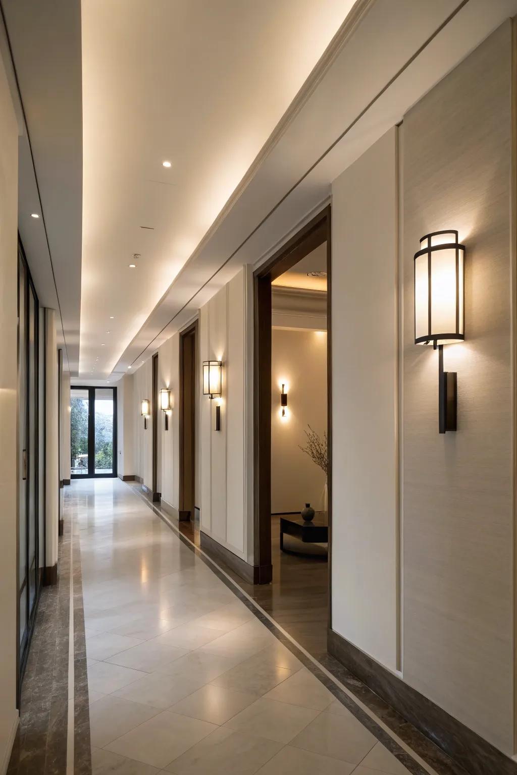 Understated wall lamps provide a sleek and subtle lighting solution.