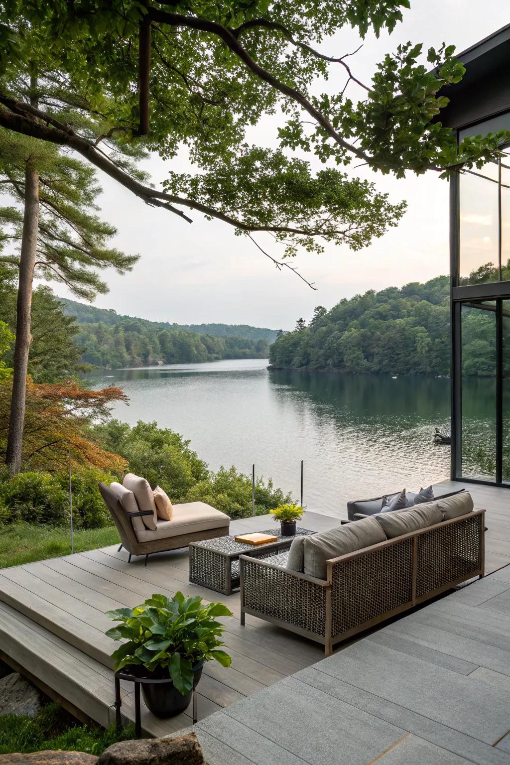 An attractive outdoor setting for unwinding and connecting with nature.