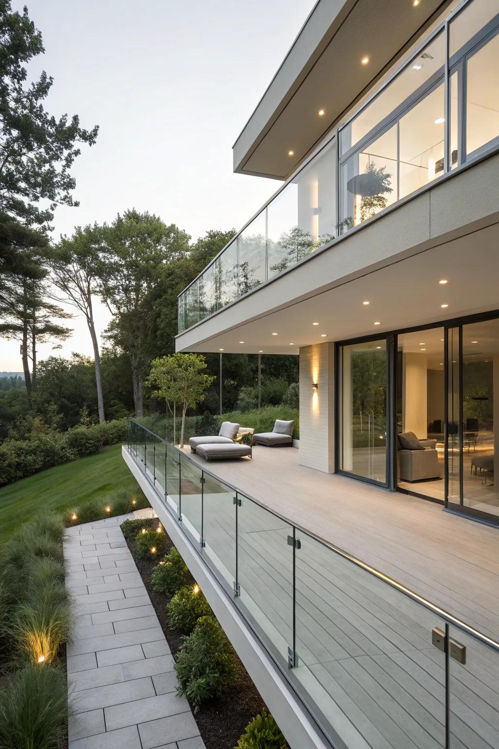 A simplistic deck that assimilates effortlessly with its immediate natural surroundings.