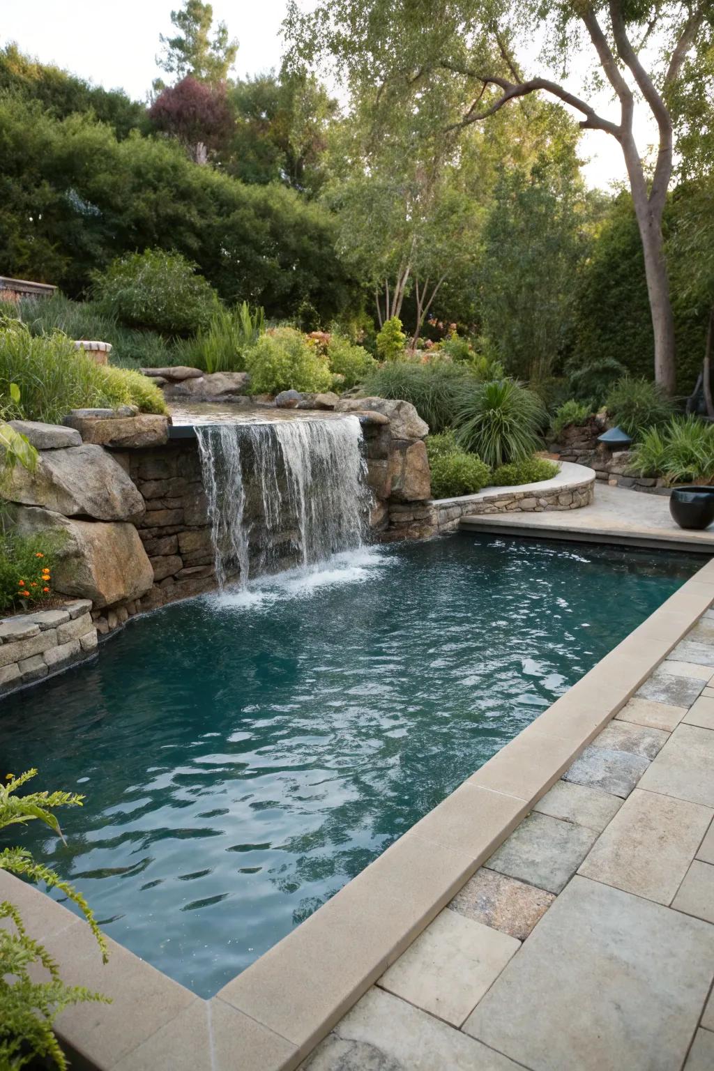 Cascades impart a lavish sensation to your pool.