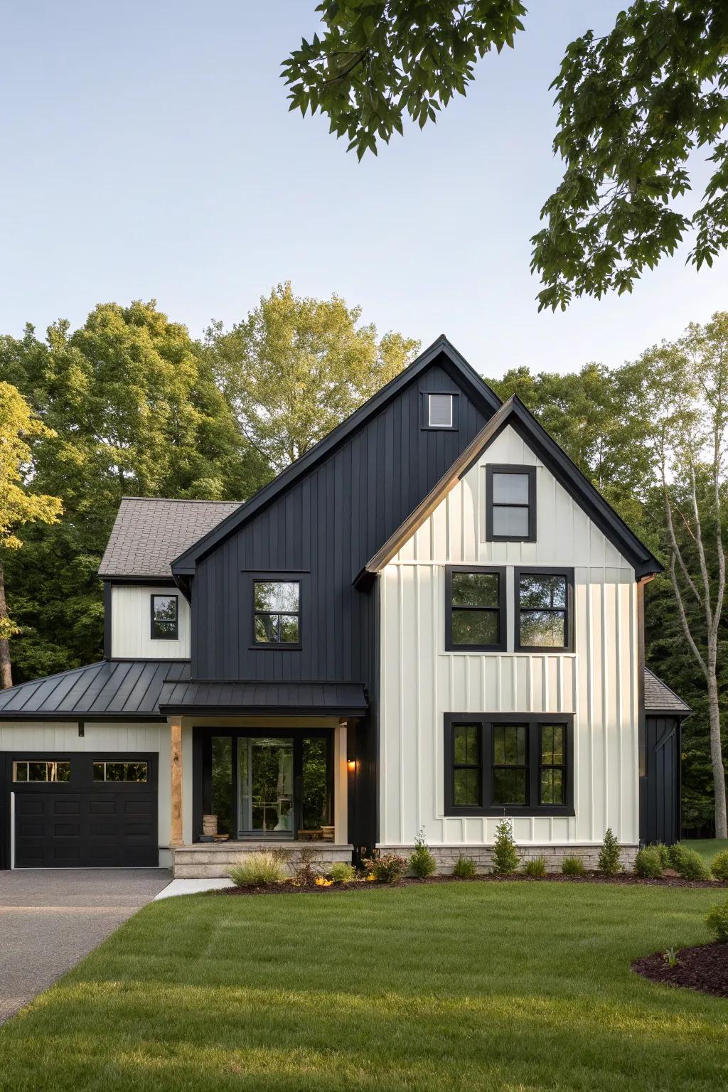 The judicious use of contrasting colors introduces an element of drama and sophistication to your residence.