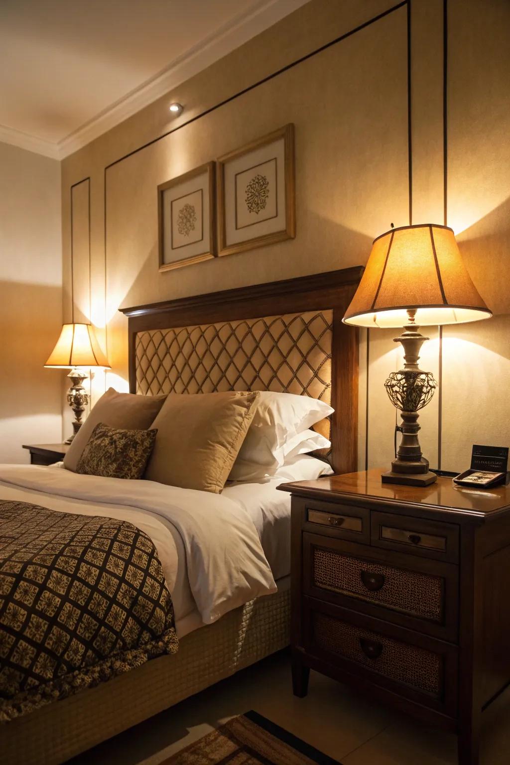 Warm hues establish the quintessential mood for unwinding.