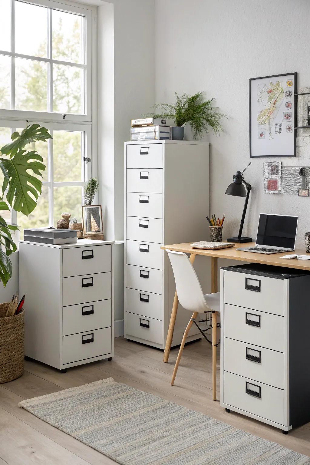 Discover the adaptability of modular organizing systems within your office.