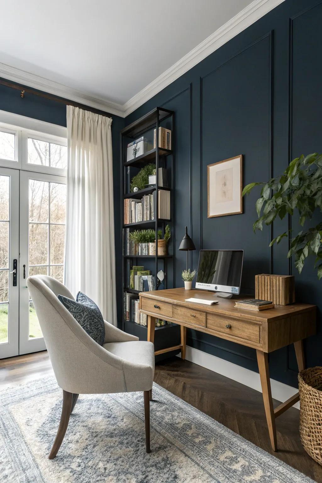Umbral azure introduces a sophisticated dimension to your office milieu.