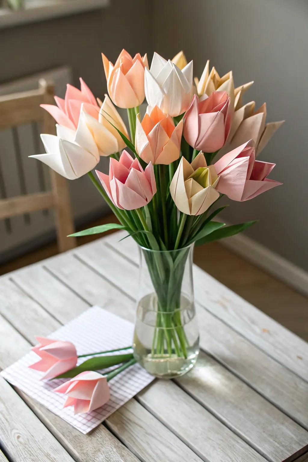 Celebrate Mother's Day with undying beauty – an enchanting origami tulip bouquet!