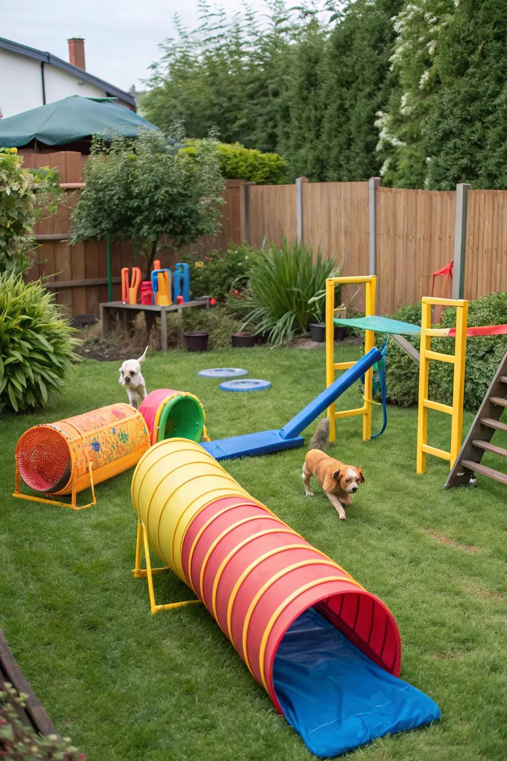Incite your dog's playful disposition with interactive activity fixtures.