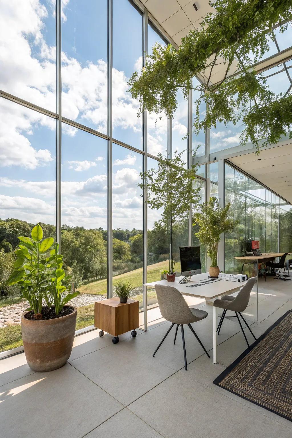 Welcome natural light to exquisitely illuminate your workspace.