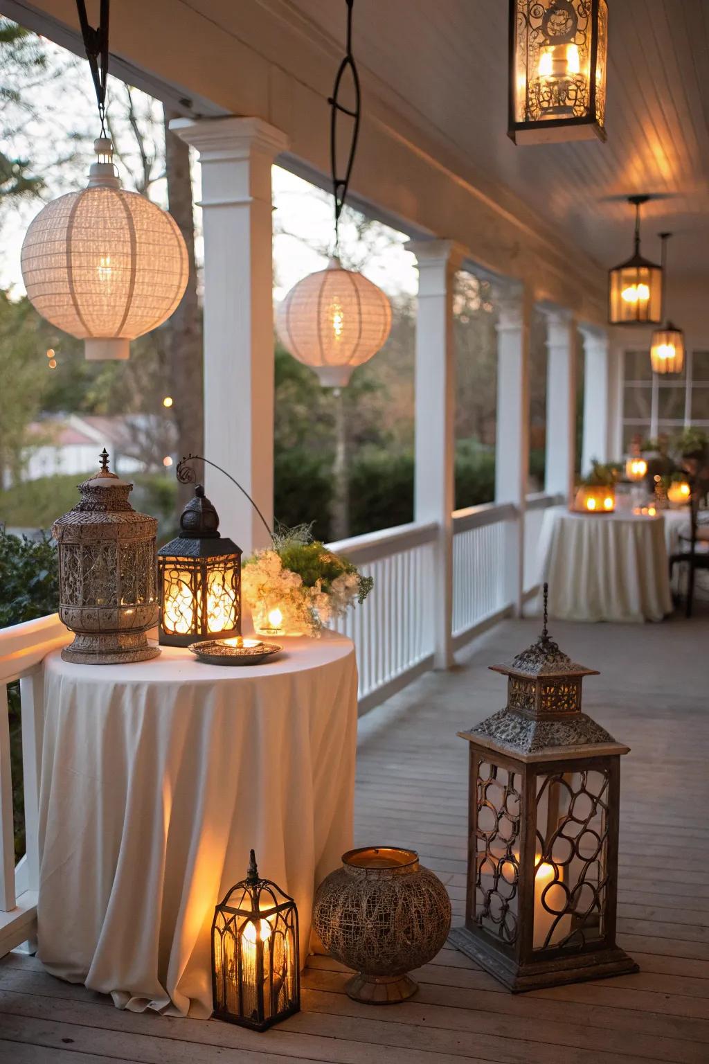 Luminaries bestow sophistication and affection upon your veranda.