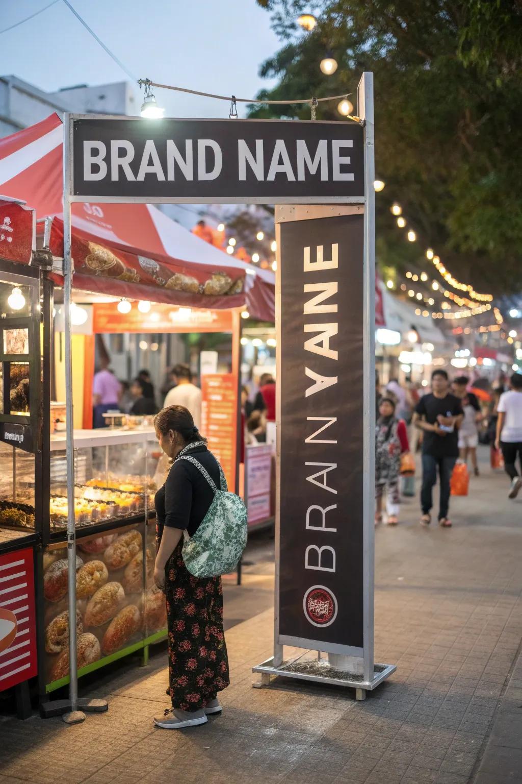 Strategic signage helps guide customers to your booth.