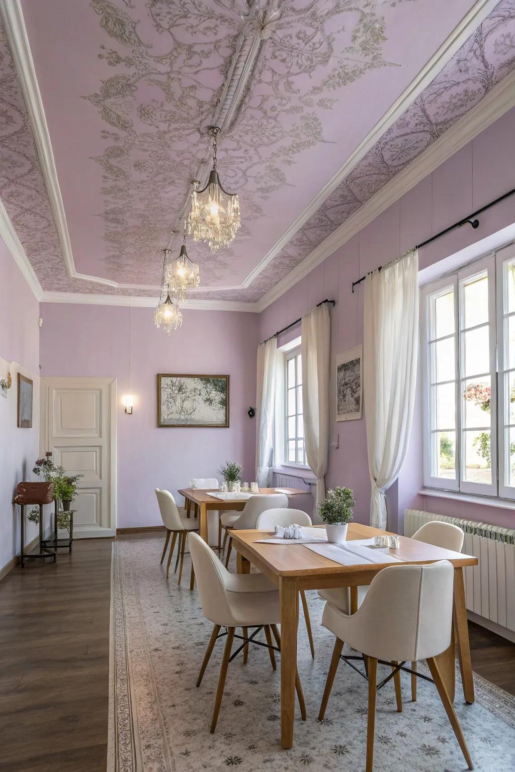 Light colors establish a serene and sophisticated dining atmosphere.
