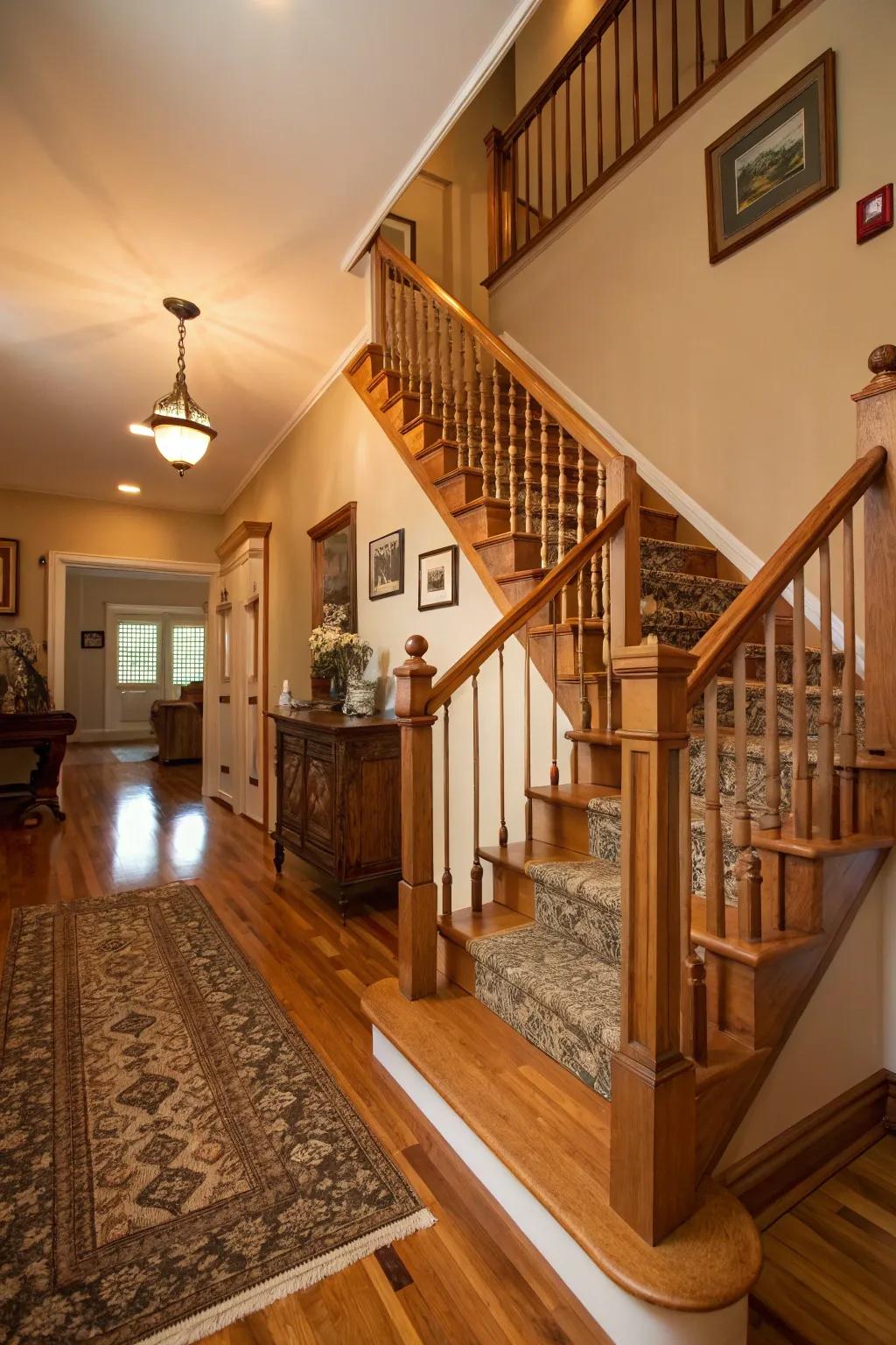 Lush hardwood shades introduce an outdoor element inside.