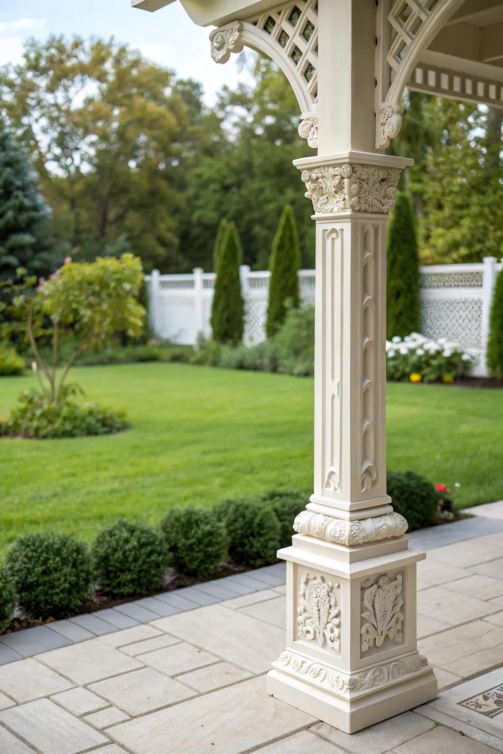 Ornamental plinths contribute a refined and elegant visual to any setting.