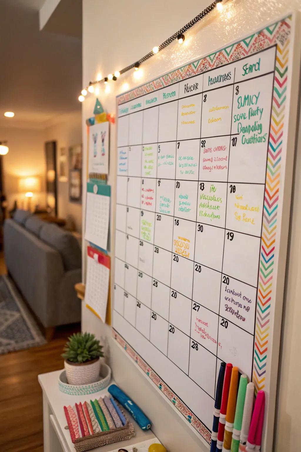 Keep your family well-coordinated with a beautifully arranged writing board planner.