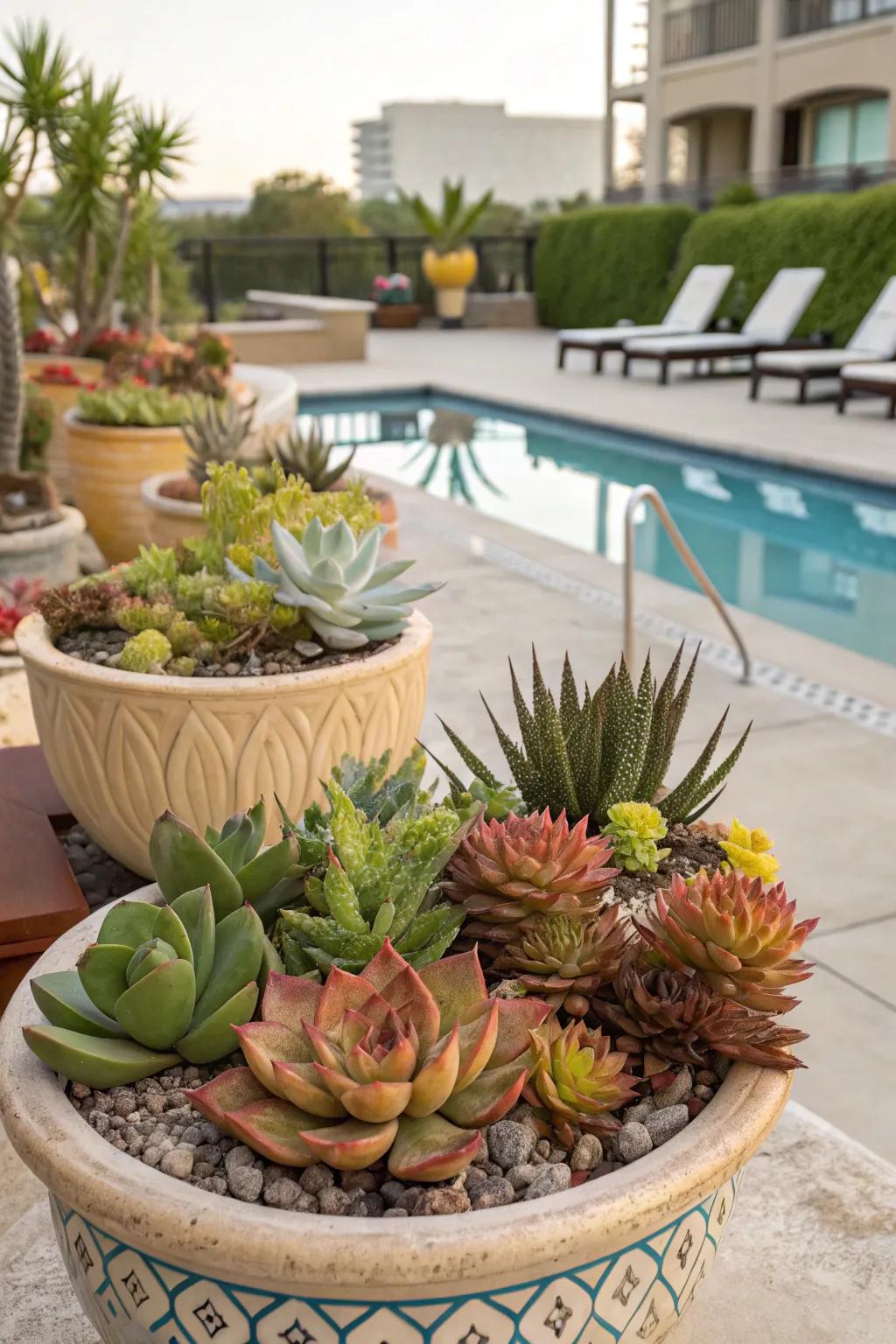 Succulents deliver striking visual appeal with minimal effort.