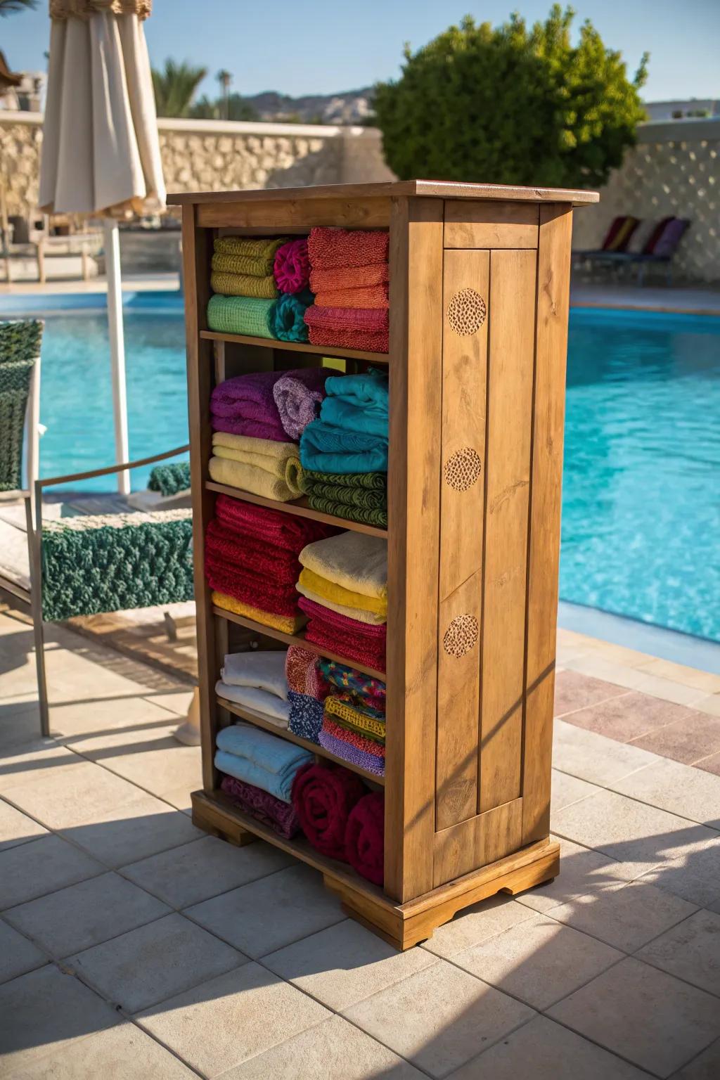 Sophisticated self-supporting enclosure for effortless towel proximity.