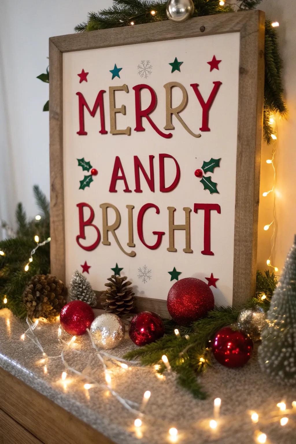 Striking festive lettering for an upbeat impression.