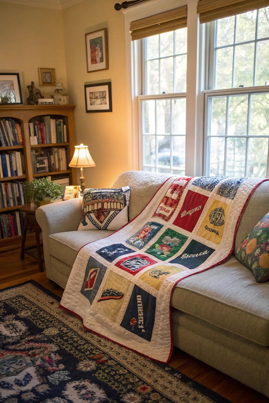Indulge in the embrace of a patchwork fashioned from your preferred celebration cloths.