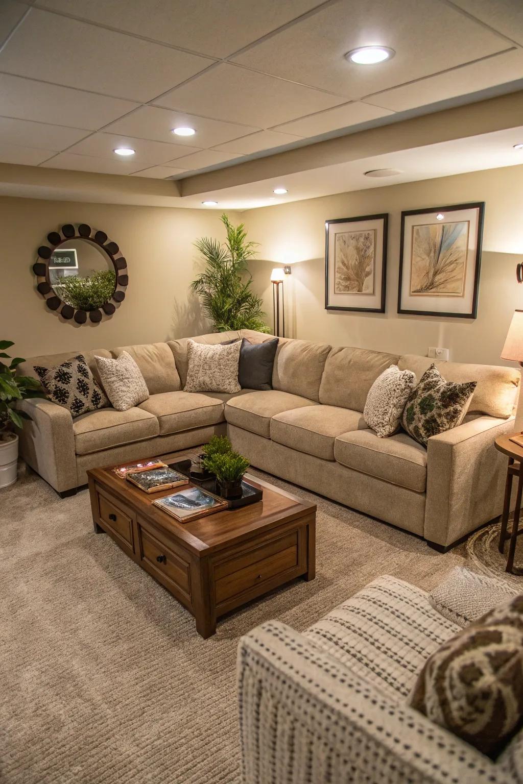 Sectional sofas optimize the use of corner spaces.