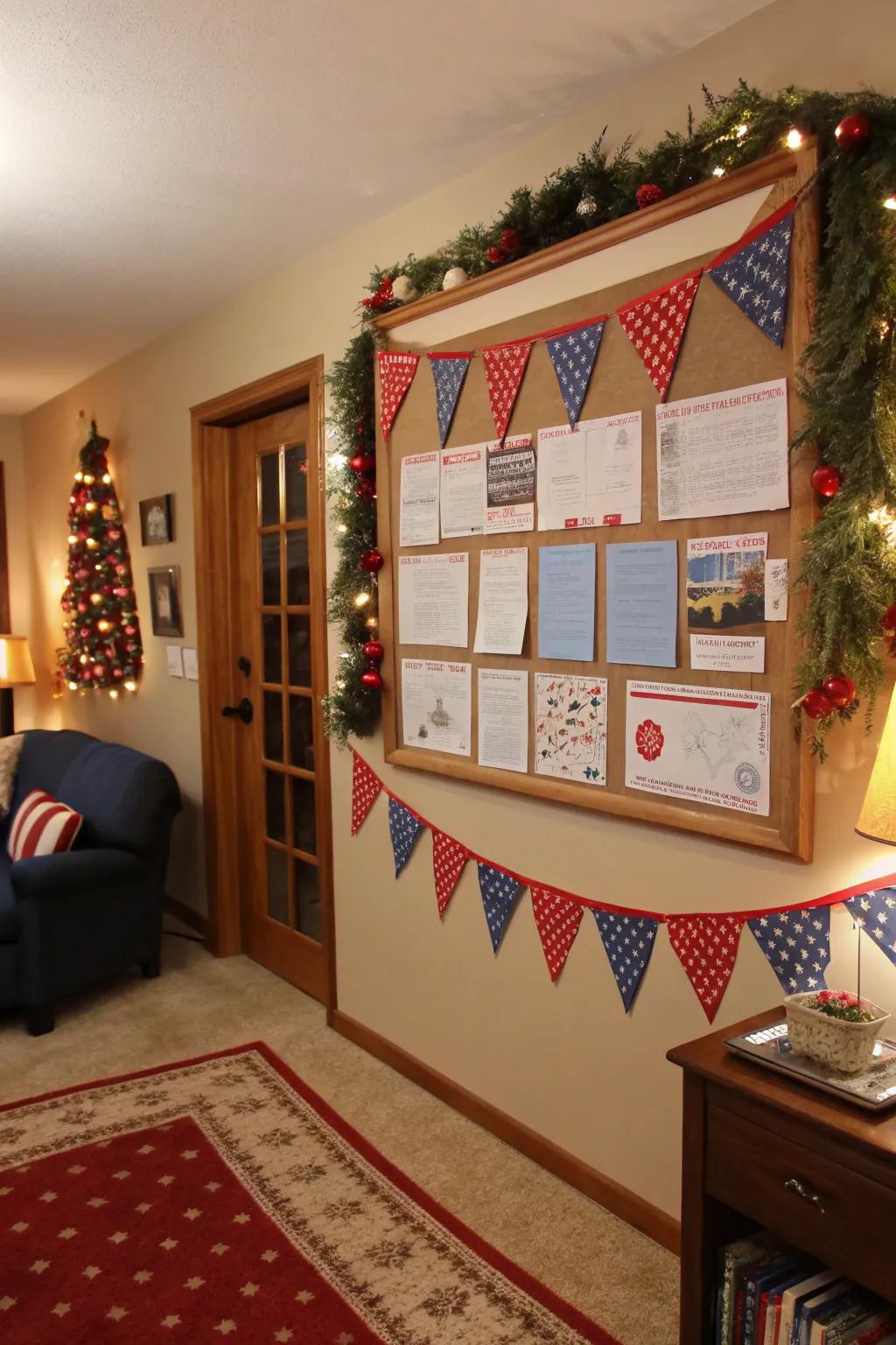 Delightful pennants add a festive touch to any notice board.
