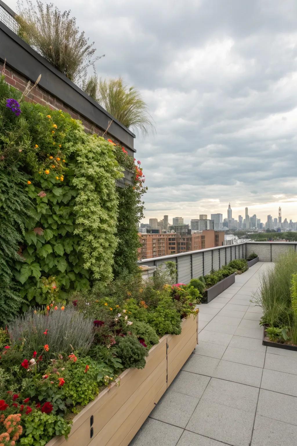 Elevated gardens introduce striking charm to the most compact of rooftops.
