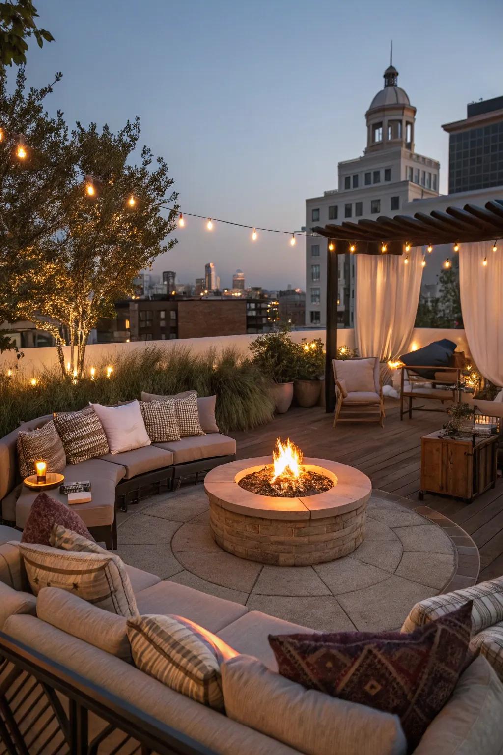 Assemble around a fire pit for intimate evenings beneath the stars.