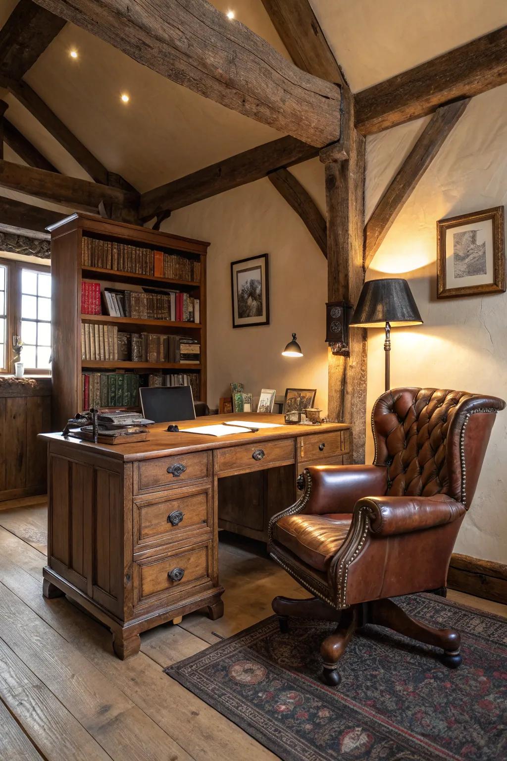 Refined and pleasant leather seating in a country-style environment.