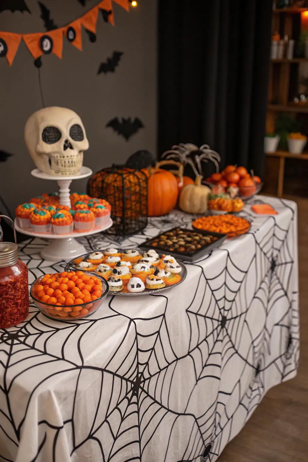 A cloth that spins a web of Halloween fascination.