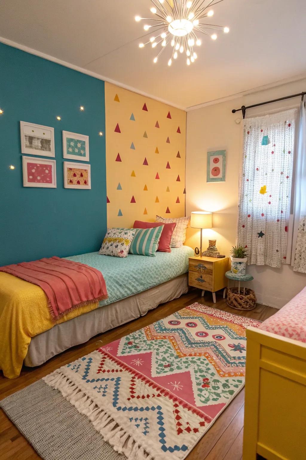 Color-coordinated zones imbue individuality within this shared domain.