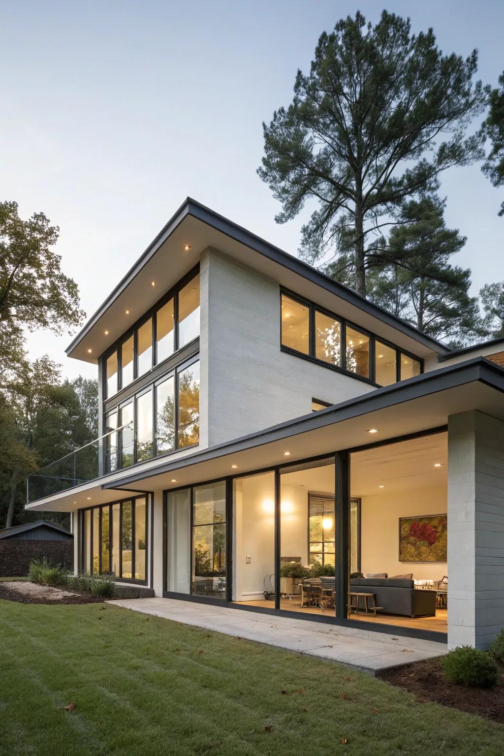 A modern abode featuring a minimalist shed dormer.