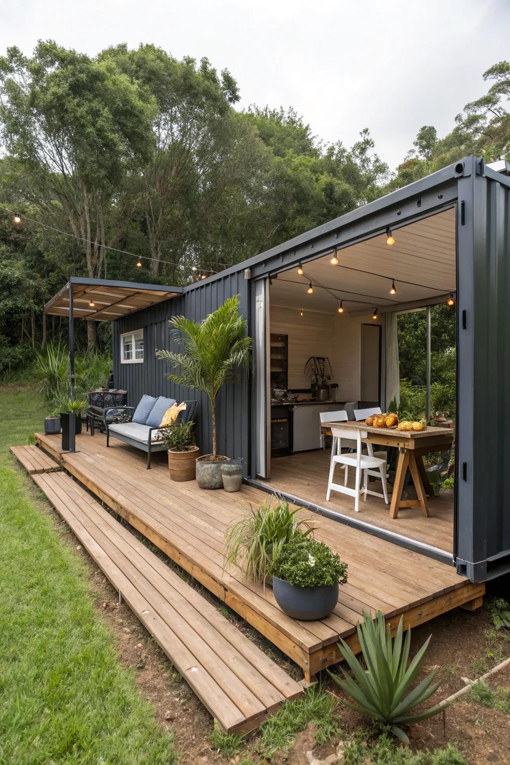 An external veranda that augments your habitable space.
