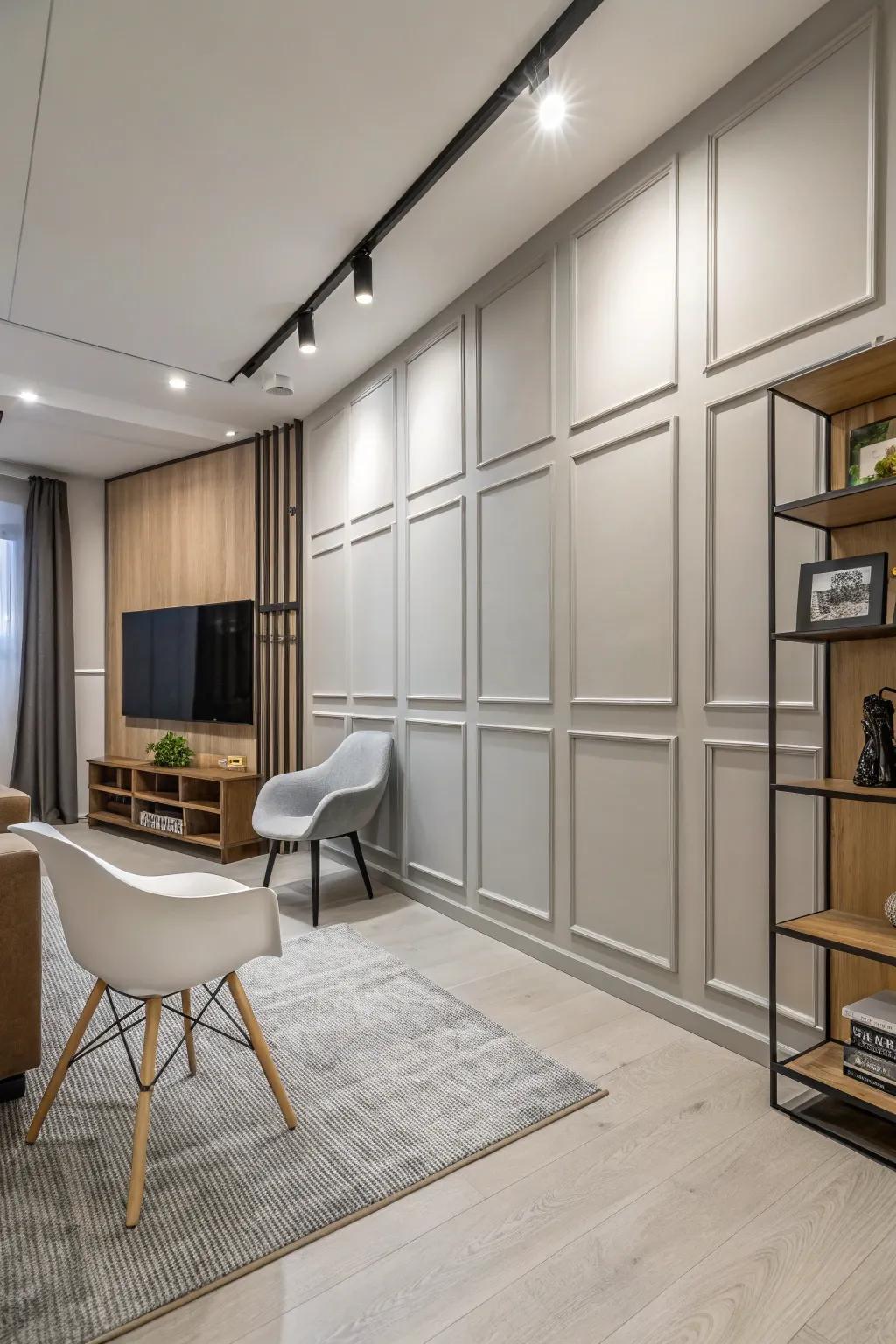 Skirting boards blend seamlessly for a contemporary, harmonious appearance.