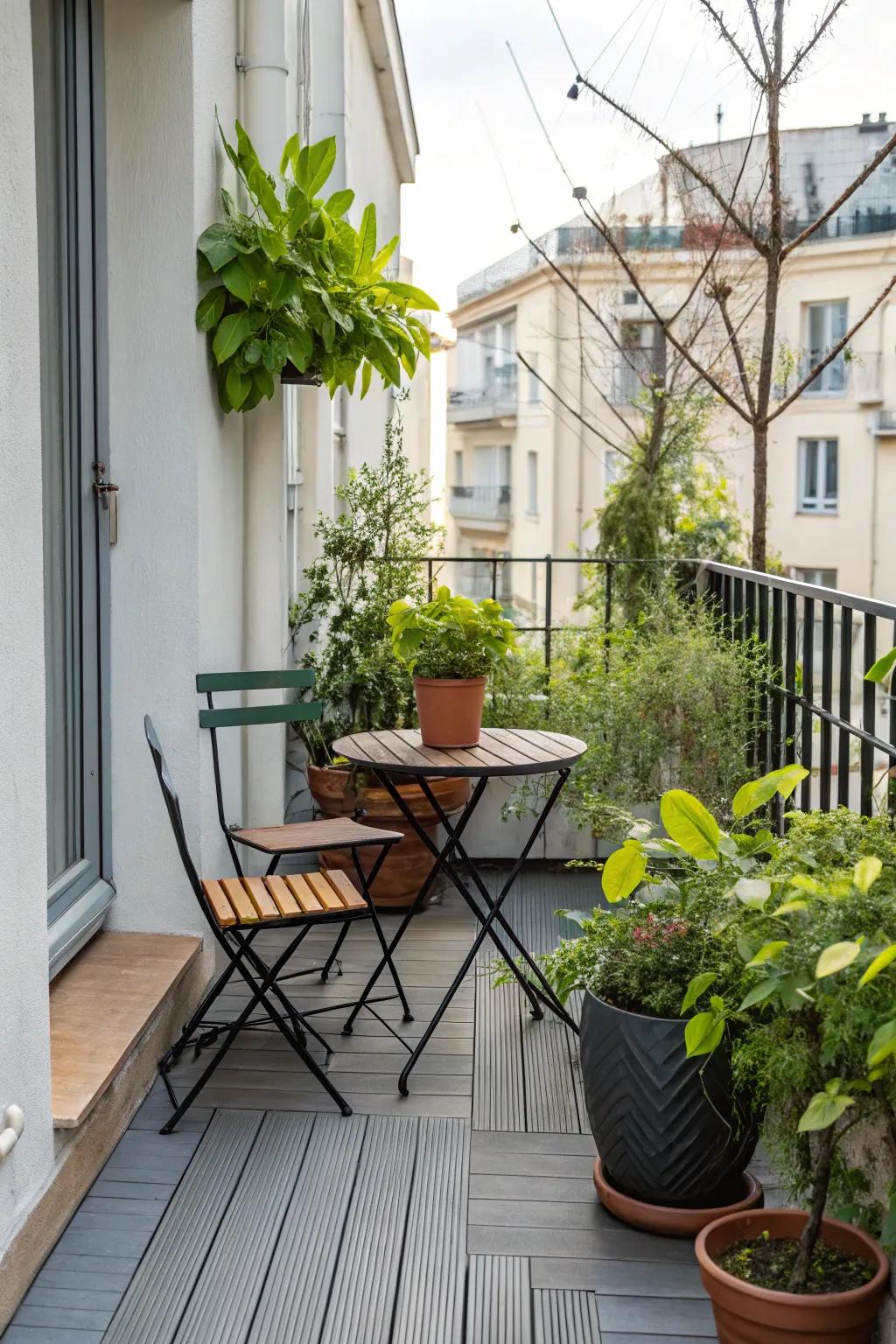 Furniture that saves space ensures your deck is always welcoming and tidy.
