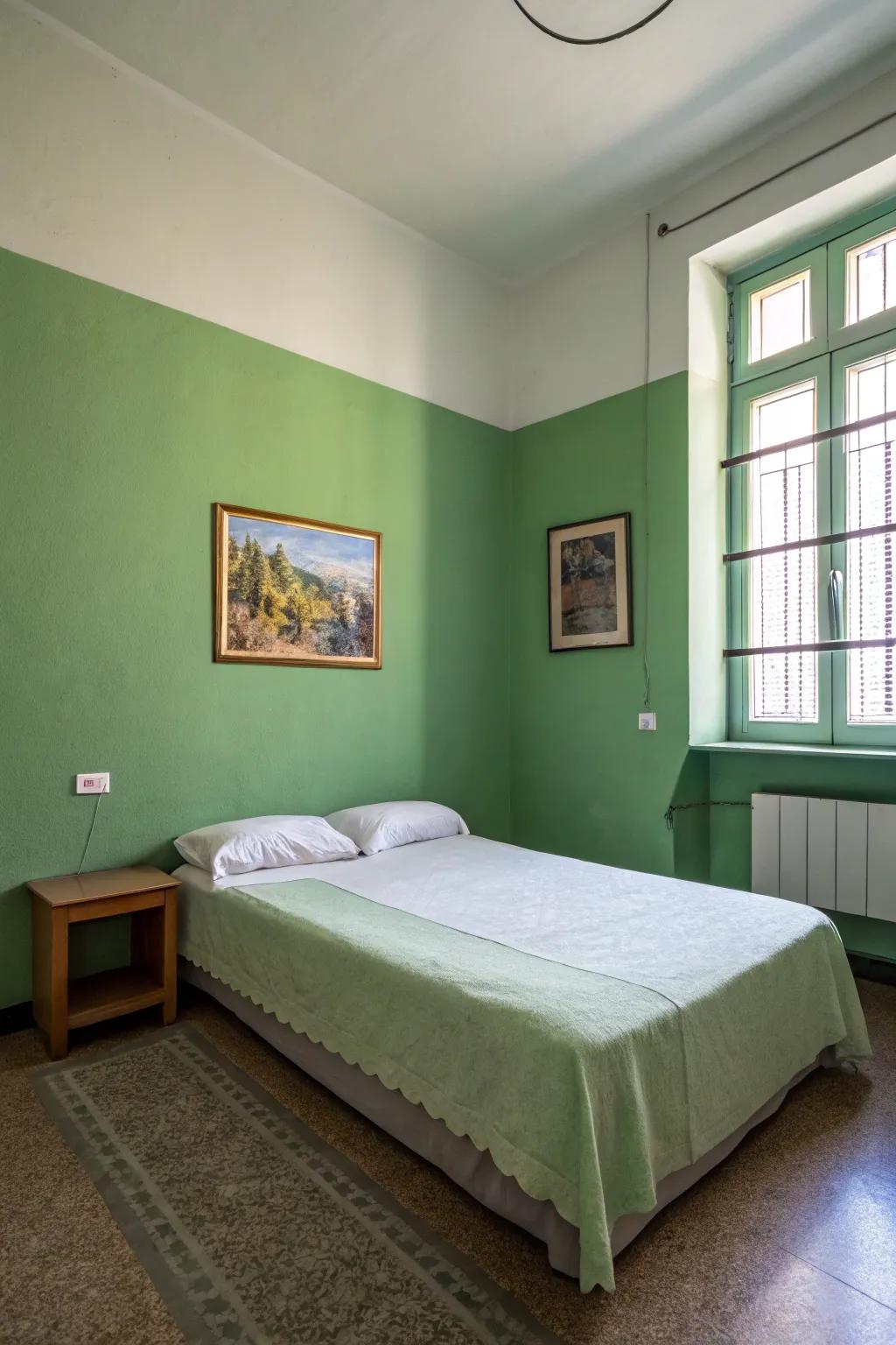 Understated elegance enhances the tranquility of verdant walls.