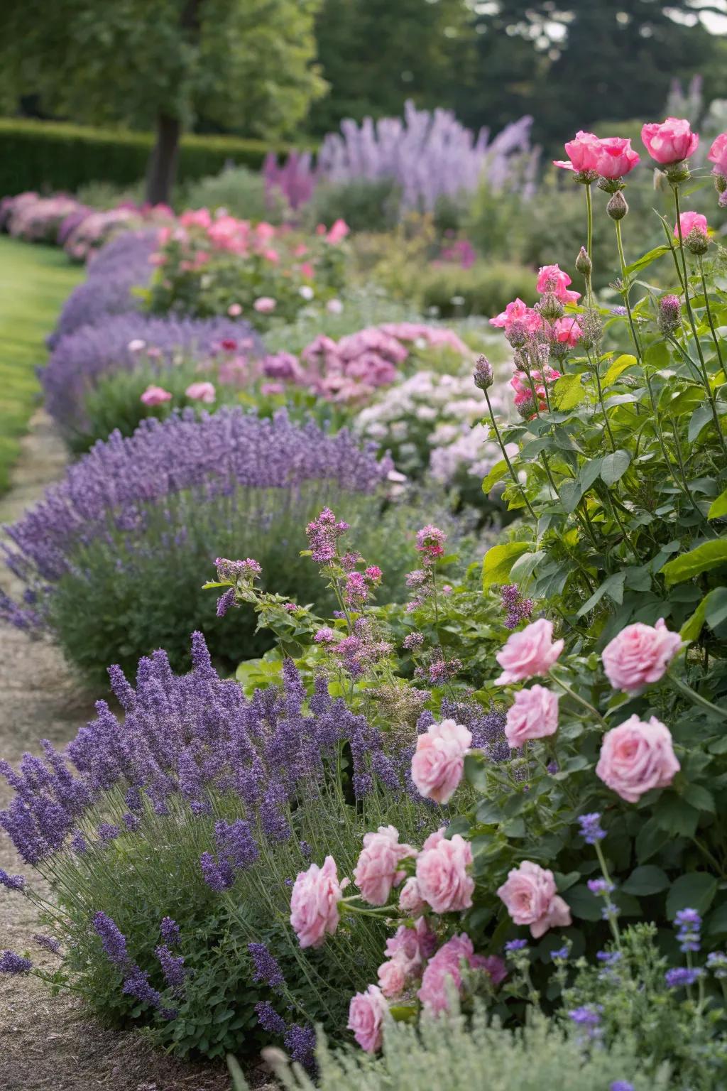 Integrated planting schemes present a vibrant spectrum of textures and hues.