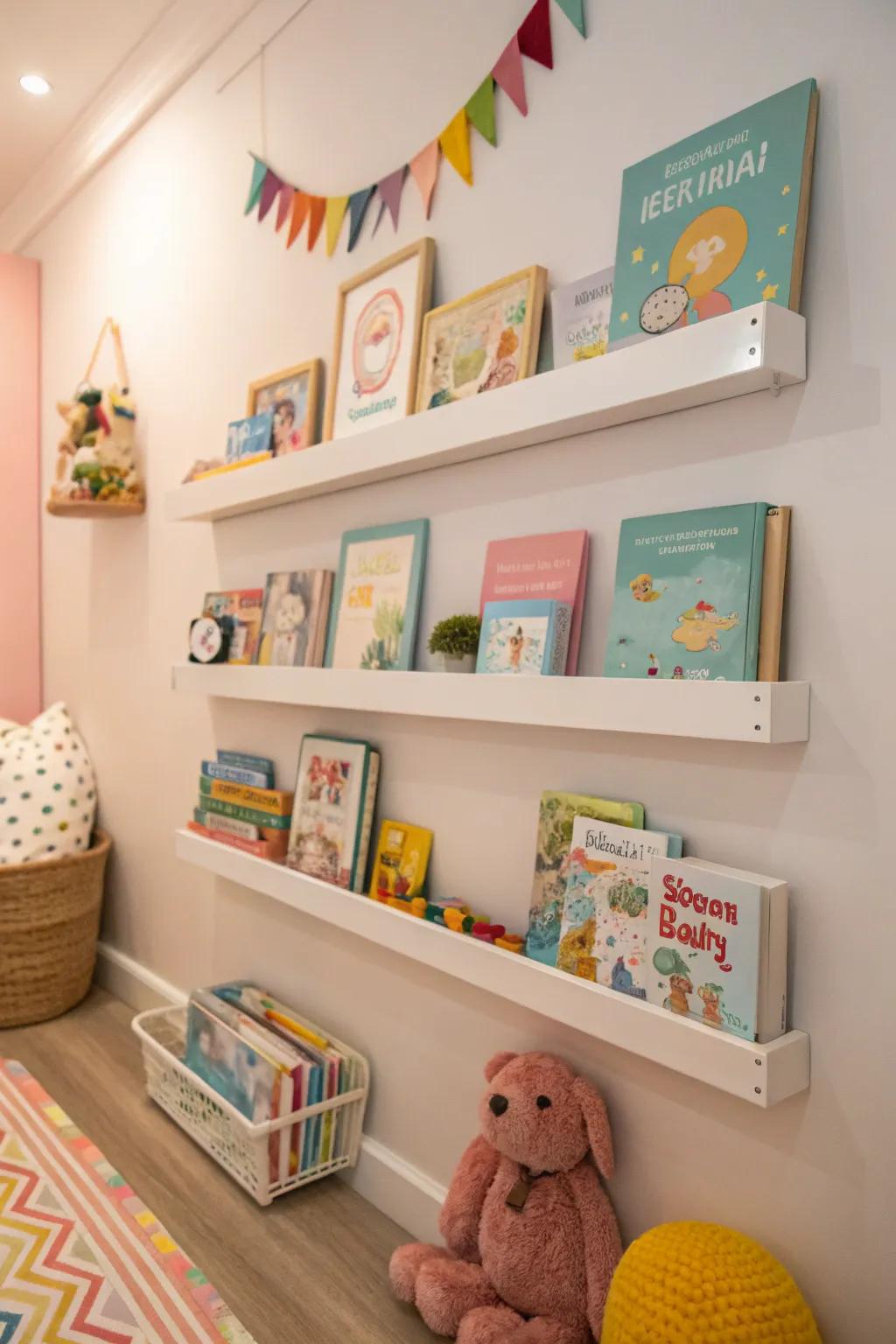 Optimize storage space with elegant wall-mounted racks.