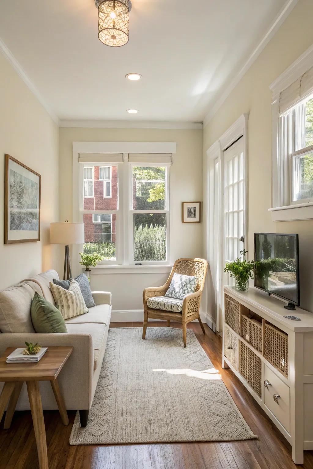 Light colors can significantly improve the sense of space in small rooms.