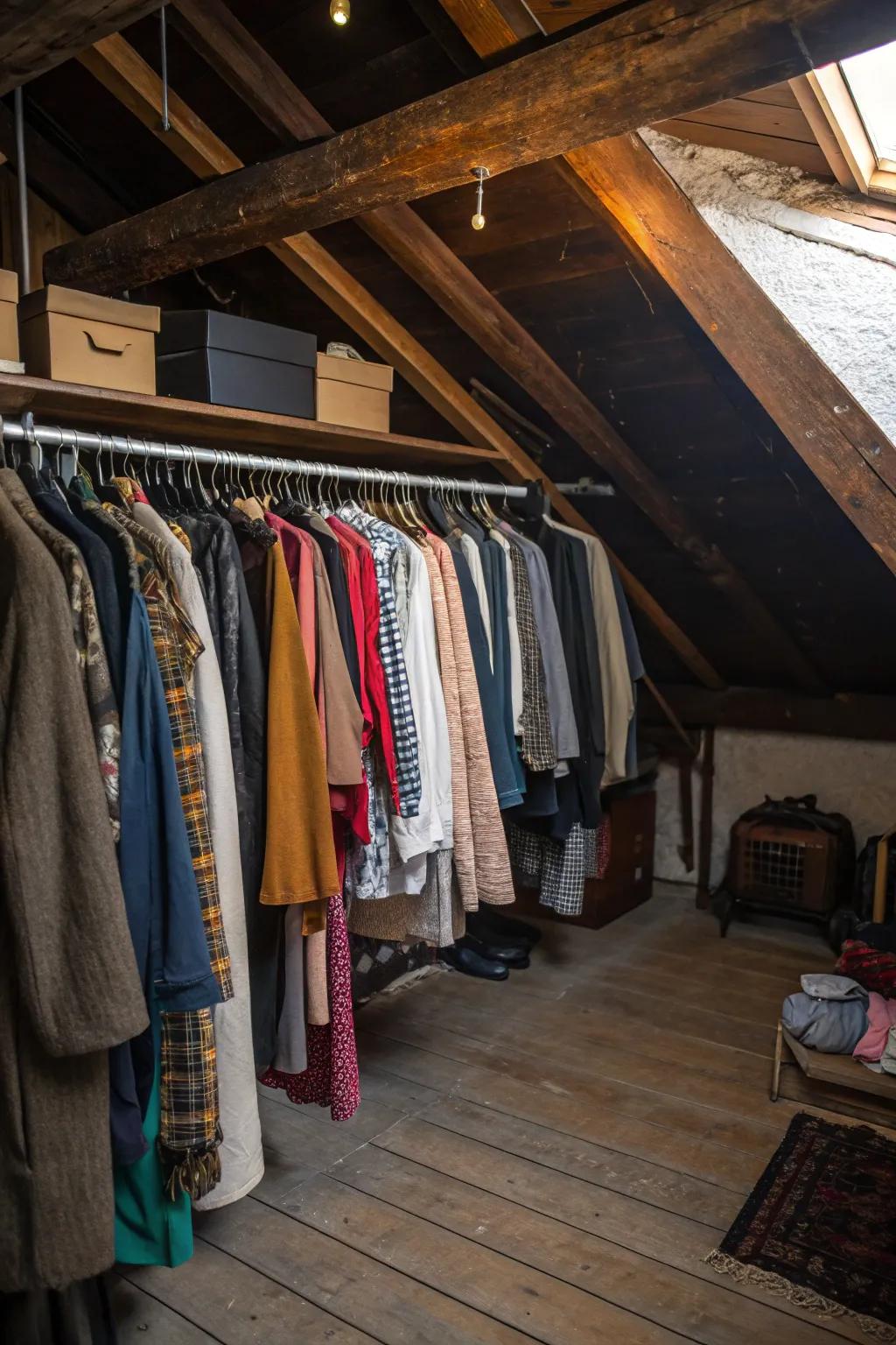 Thoughtful positioning of hanging rods can make use of the hardest to reach spaces.