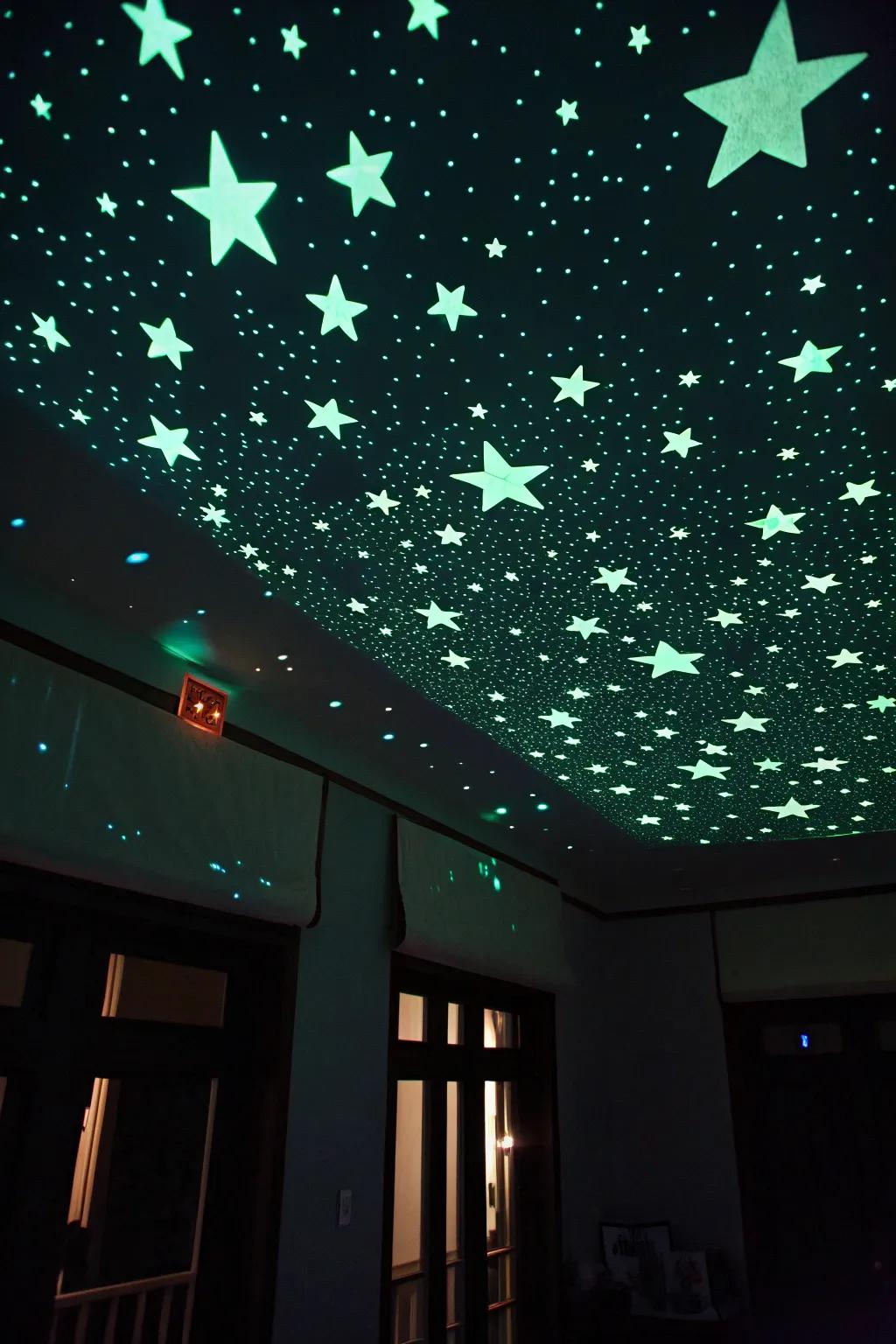 Glowing stars craft a soothing and enchanting atmosphere.