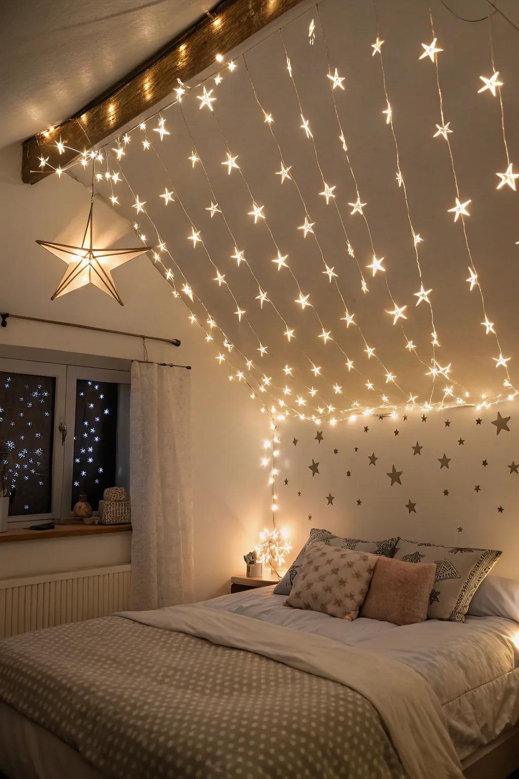 Rest beneath your personal canopy of stars using LED ceiling lights.