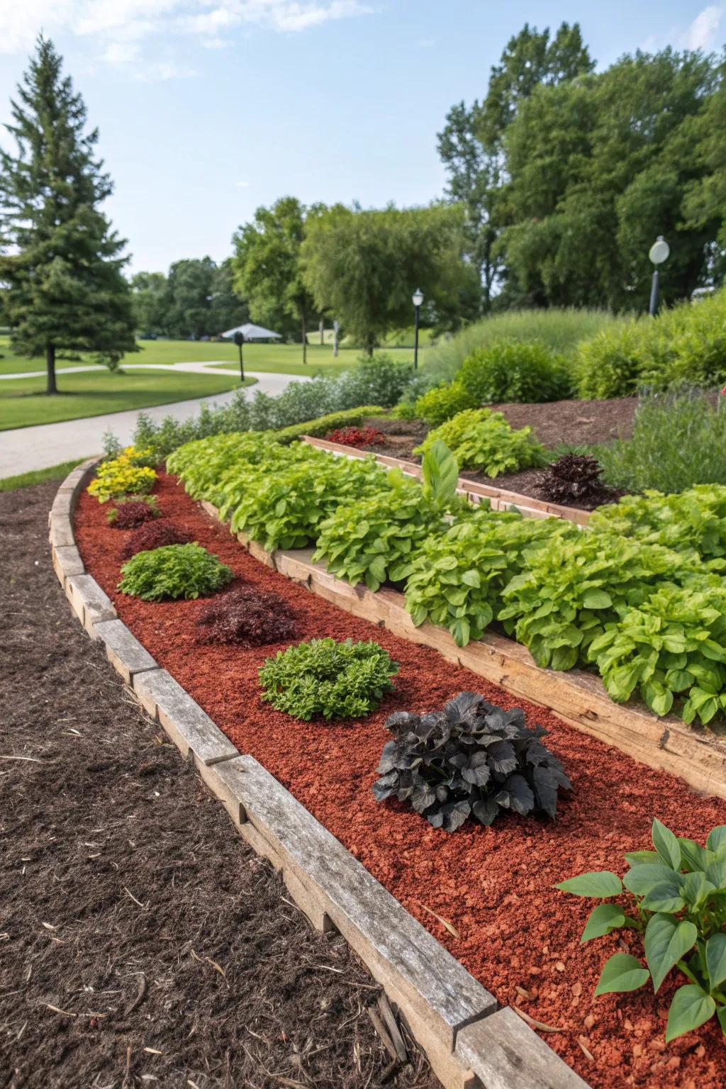 Improve your garden's beauty with colorful mulch applications.