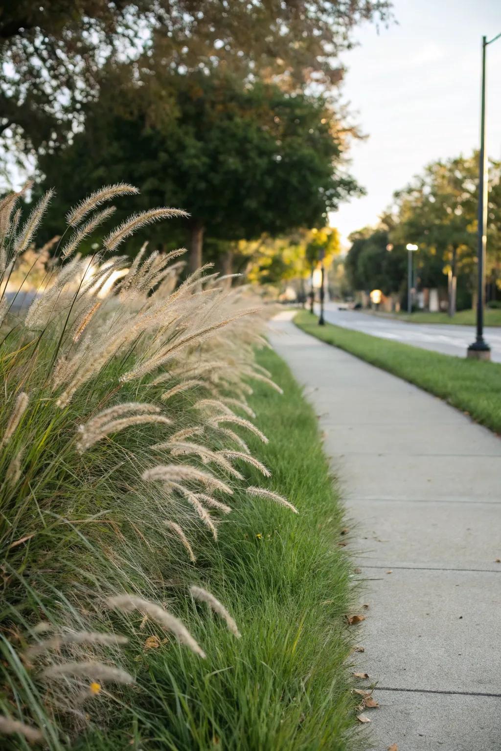 Ornamental grasses bring a sophisticated element and require little maintenance.